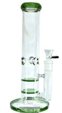 Nameless Glass Double Honeycomb Straight Tube Water Pipe - 12"