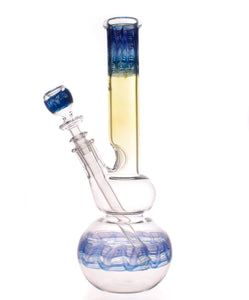 Chameleon Glass Terrestrial Double Bubble Water Pipe - Blue and Purple