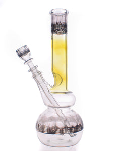 Chameleon Glass Terrestrial Double Bubble Water Pipe - Pink and Onyx