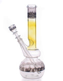 Chameleon Glass Terrestrial Double Bubble Water Pipe - Pink and Onyx