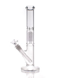 Nameless Glass 4 Arm Tree Perc Straight Tube Bong with Diffused Downstem - 12"