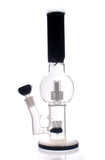 Nameless Glass Bubble Matrix Water Pipe with a Solid Color Tube - 15"