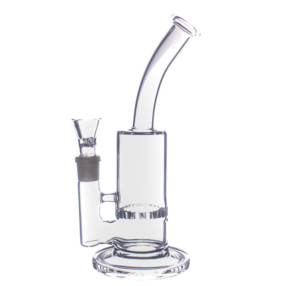 Nameless Glass Bent Neck Single Honeycomb Water Pipe - 9