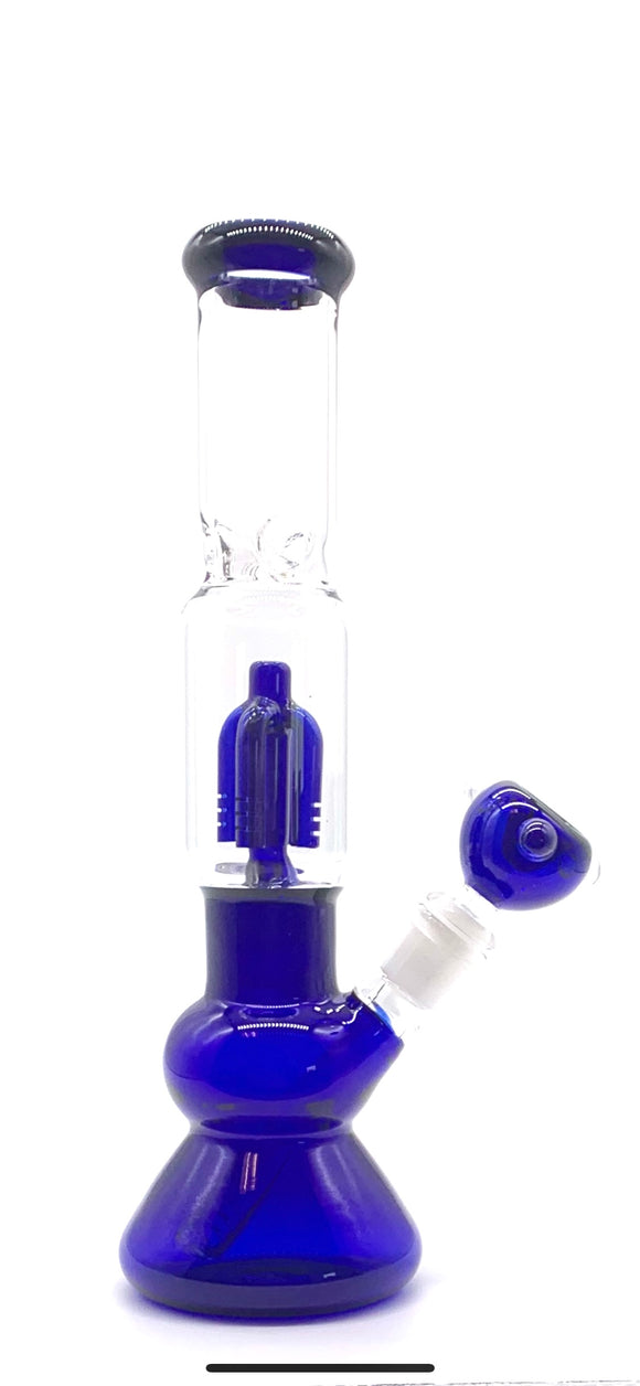 Nameless Glass 4 Arm Tree Perc Bubble Beaker Bong with Diffused Downstem - 12