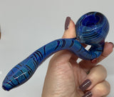 Nameless Glass Blue Striped Sherlock Pipe