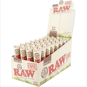 RAW Organic Pre-Rolled Cones 1 1/4 (6-Pack)
